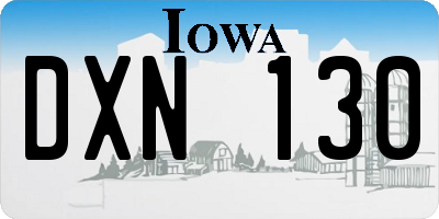 IA license plate DXN130