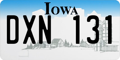 IA license plate DXN131