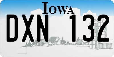 IA license plate DXN132