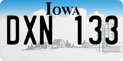 IA license plate DXN133