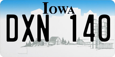 IA license plate DXN140