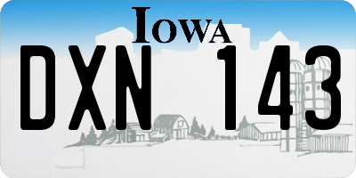 IA license plate DXN143