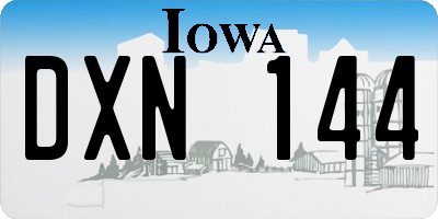 IA license plate DXN144