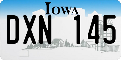 IA license plate DXN145