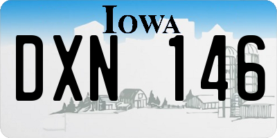 IA license plate DXN146
