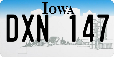 IA license plate DXN147