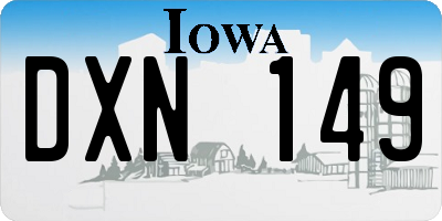 IA license plate DXN149