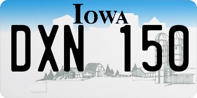 IA license plate DXN150
