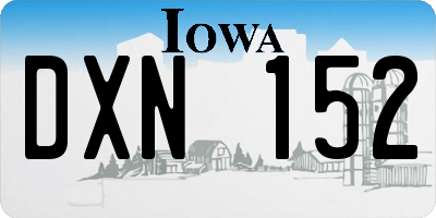 IA license plate DXN152