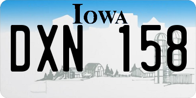IA license plate DXN158