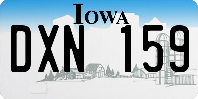 IA license plate DXN159