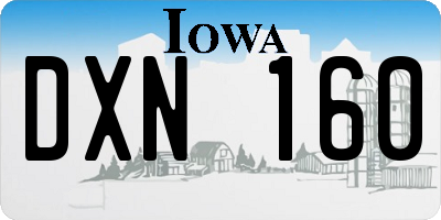 IA license plate DXN160