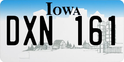 IA license plate DXN161