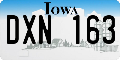 IA license plate DXN163