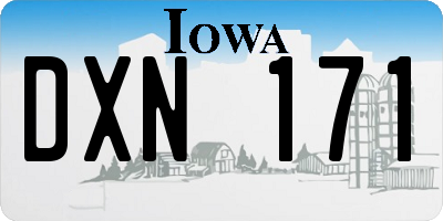 IA license plate DXN171