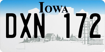 IA license plate DXN172