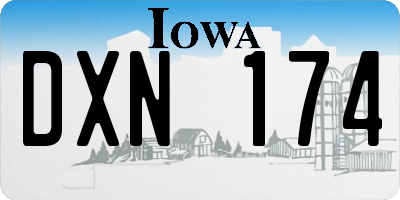 IA license plate DXN174