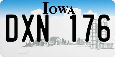 IA license plate DXN176