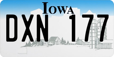 IA license plate DXN177