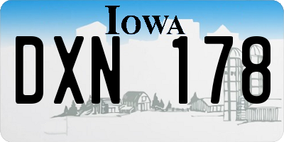 IA license plate DXN178