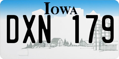 IA license plate DXN179