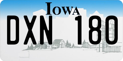 IA license plate DXN180