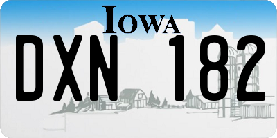 IA license plate DXN182