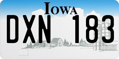 IA license plate DXN183