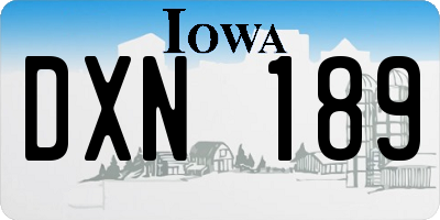 IA license plate DXN189