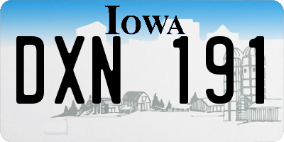 IA license plate DXN191