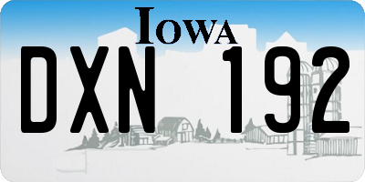 IA license plate DXN192