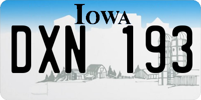 IA license plate DXN193