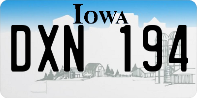 IA license plate DXN194