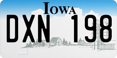 IA license plate DXN198