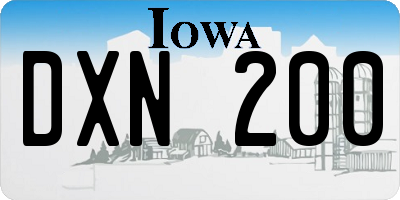 IA license plate DXN200