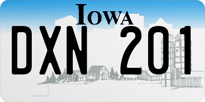 IA license plate DXN201