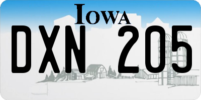 IA license plate DXN205