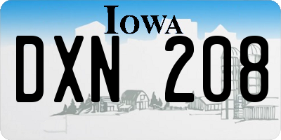 IA license plate DXN208
