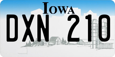 IA license plate DXN210