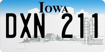IA license plate DXN211