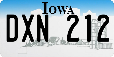 IA license plate DXN212