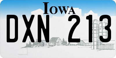 IA license plate DXN213