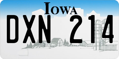 IA license plate DXN214