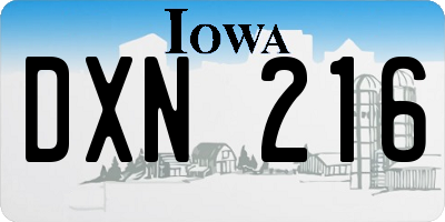 IA license plate DXN216