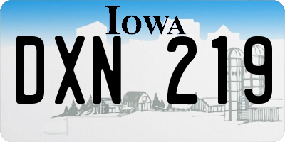 IA license plate DXN219