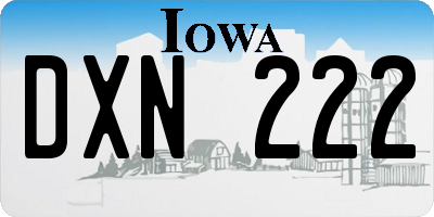 IA license plate DXN222