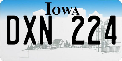 IA license plate DXN224