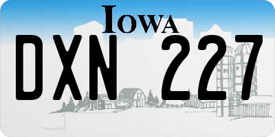 IA license plate DXN227