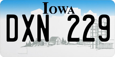 IA license plate DXN229
