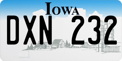 IA license plate DXN232